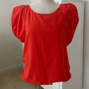 Orange Beautiful Semi cold shoulder orange blouse